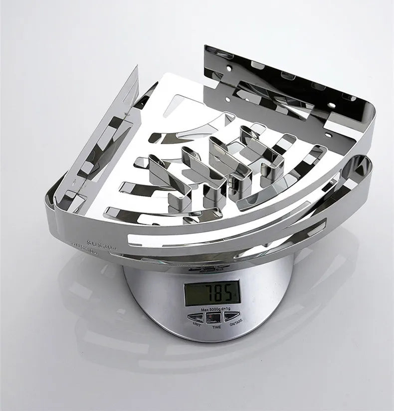Bathroom Shelf Bath Shower Shelf 304 Stainless Steel Chrome Bathroom Corner shelf Wall Mounted Satin Kitchen Storage holder