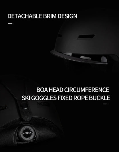 COPOZZ New Unisex Ski Helmet Certificate Half-covered Anti-impact Skiing Helmet For Adult and Kids Snow Safety Snowboard Helmet