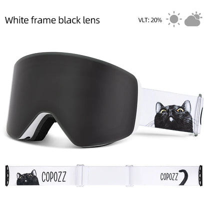 COPOZZ OTG Ski Goggle Snowboard Mask For Men Women Yellow Lens Case Eyewear Kit Cylindrical UV400 Protection Snow Glasses Adult