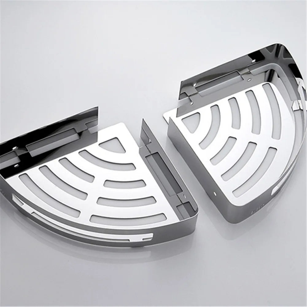 Bathroom Shelf Bath Shower Shelf 304 Stainless Steel Chrome Bathroom Corner shelf Wall Mounted Satin Kitchen Storage holder