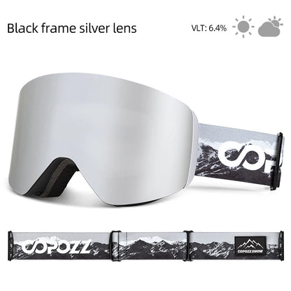 COPOZZ OTG Ski Goggle Snowboard Mask For Men Women Yellow Lens Case Eyewear Kit Cylindrical UV400 Protection Snow Glasses Adult