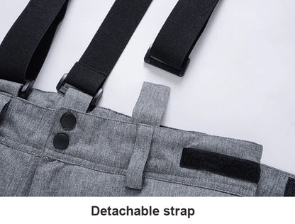 High Quality Men Women Winter Thick Warm Skiing Pants Windproof Waterproof Suspender Trousers Snow Snowboard Pants Plus Size