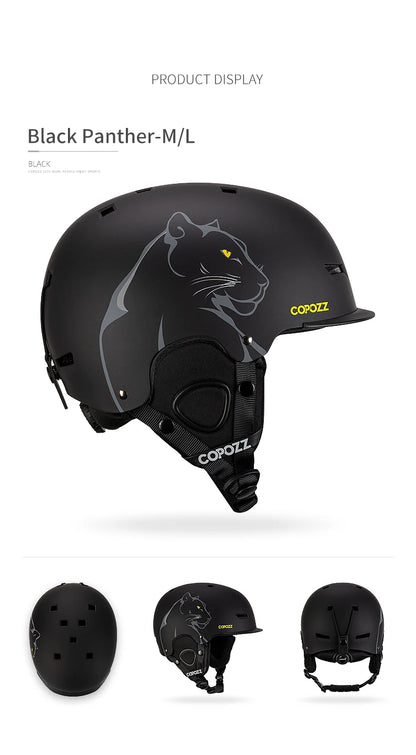 COPOZZ New Unisex Ski Helmet Certificate Half-covered Anti-impact Skiing Helmet For Adult and Kids Snow Safety Snowboard Helmet
