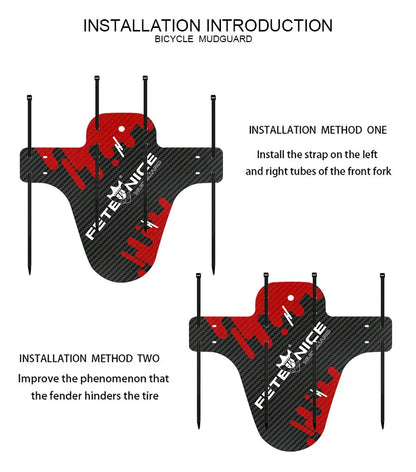 2Pcs Mountain Bike Mudguard 3D Carbon Fiber Twill MTB Fender Front/Rear Tire Wheel Universal Suitable For Disc Brake Bicycle