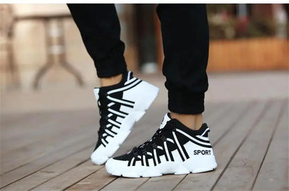 Large Size PU Leather Men's Running Shoes Men's White Sports Shoes Women Sport Shoes for Men Sneakers Red Basket Walk GME-0105