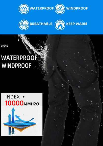 High Quality Men Women Winter Thick Warm Skiing Pants Windproof Waterproof Suspender Trousers Snow Snowboard Pants Plus Size