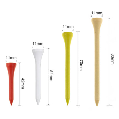 100 Pieces 42 MM Colored Wooden Golf Tees Wood Accessories