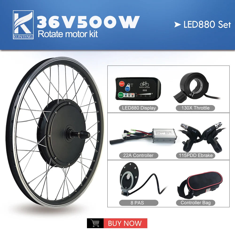 Electric Bicycle Conversion Kit 36V48V 500W Rear Rotate Brushless Gearless Hub Motor  20-29inch 700C For Ebike Conversion Kit