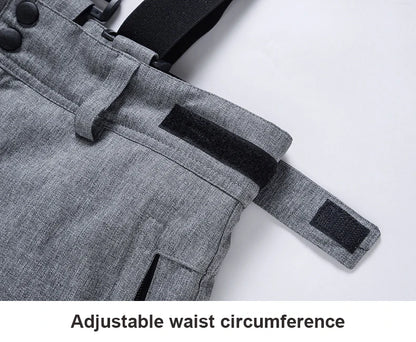 High Quality Men Women Winter Thick Warm Skiing Pants Windproof Waterproof Suspender Trousers Snow Snowboard Pants Plus Size