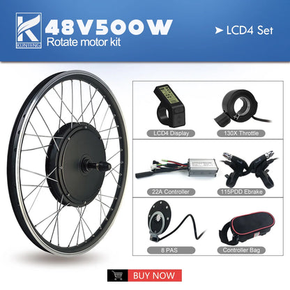 Electric Bicycle Conversion Kit 36V48V 500W Rear Rotate Brushless Gearless Hub Motor  20-29inch 700C For Ebike Conversion Kit