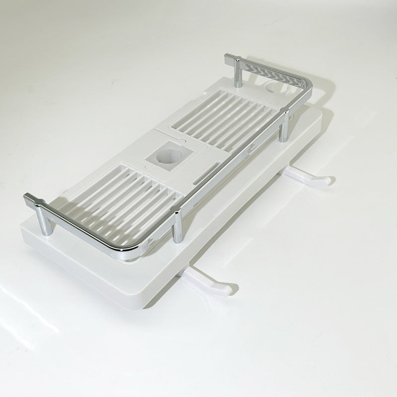 Shower Shelf Home Bathroom Lift Bracket Without Holes Bathroom Shower Rod Tray Home Storage Shelves & Racks arrangement