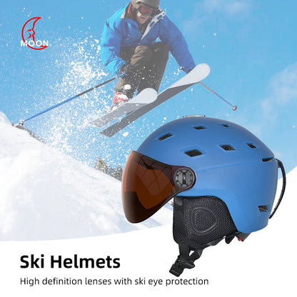 MOON-Professional Ski Helmet for Adult and Youth, Universal for Skateboard, Snowboard, Snow Equipment, Warm, Winter