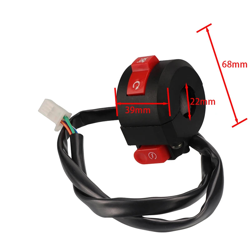 Multifunction 4 Holes HeadLight Electric Start Switch For SURRON Light Bee X Taotao ATV Pit Bike Go Kart Motorcycle Accessories