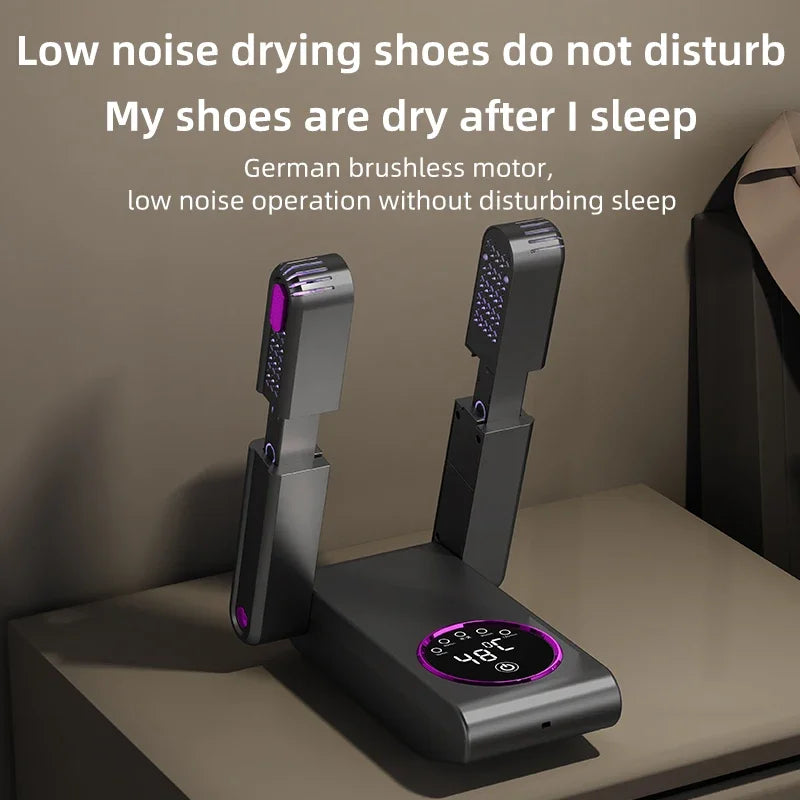 Portable Shoe Dryer Electric Shoe and Boot Dryer 180° Folding Design Smart Display for Shoes Gloves Hats Socks Ski Boots