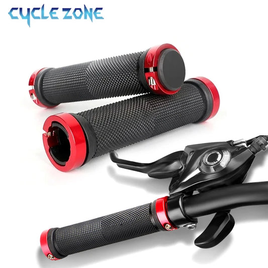 Bicycle Handle Bar Grips Road Mountain Bike Rubber Handlebar Grips MTB Alloy Bilateral Lock Non-slip Grips Cycling Accessories
