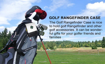 Golf Rangefinder Case Premium Leather for Bushnell Callaway Universal Range Finder arry Bag with Tee Holder, Belt Clip for Most