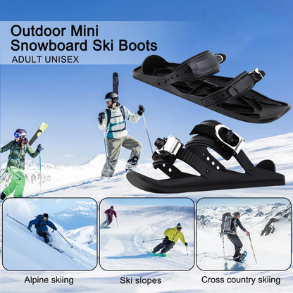 Mini Short Ski Skates Skis Boots High Quality Skating Ski Shoes Portable Short Shoe Snowblades for Winter Outdoor Sports
