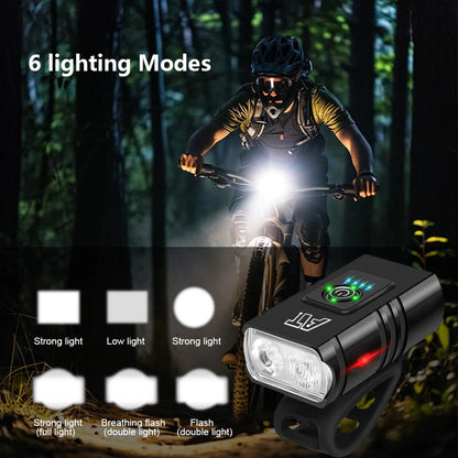 Bike Light T6 LED Bicycle Front Lamp Type-C Rechargeable MTB Headlight Flashlight Waterproof Outdoors Night Cycling Accessories