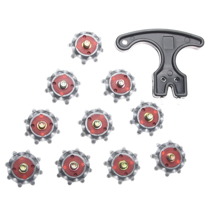 10Pcs Soft Golf Shoe Spikes Metal Thread Studs Replacement Twist Shoe Spikes Replacement Set With Wrench Tool