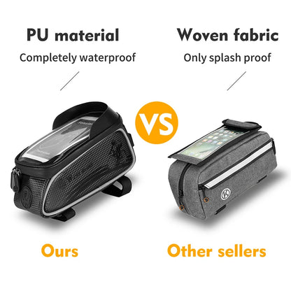 WEST BIKING Bicycle Bag Cycling Top Front Tube Frame Bag Waterproof 6.5 Inches Phone Case Storage Touch Screen MTB Road Bike Bag