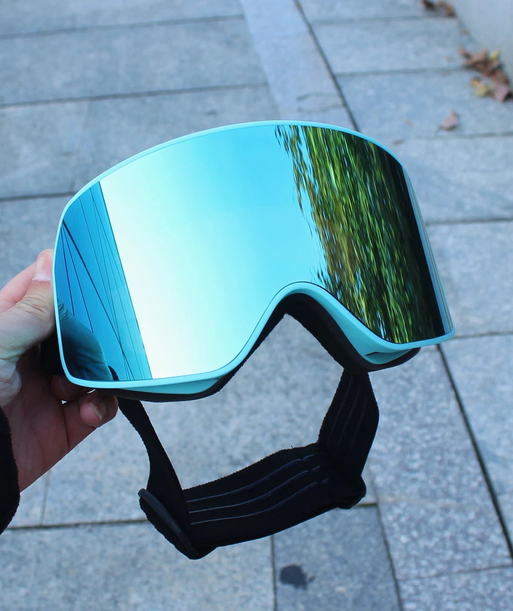 Big Ski Snowboard Goggles Women Men Skiing Eyewear Mask UV 400 Snow Protection Over Glasses Adult Double Anti-Fog Cylindrical