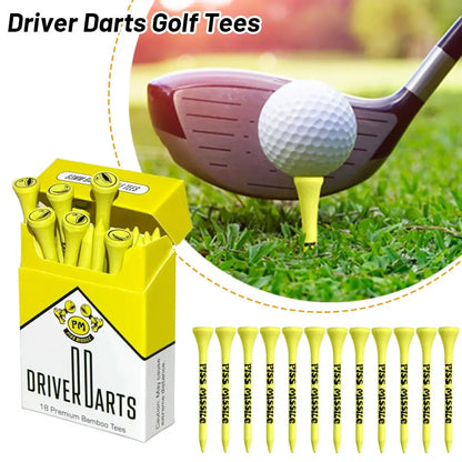 18Pcs/box Driver Darts Golf Tees Premium 83mm Bamboo Tees Golf Accessories Gifts For Golf Lovers Outdoor Sports Equipment