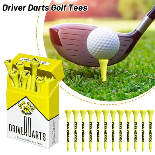 18Pcs/box Driver Darts Golf Tees Premium 83mm Bamboo Tees Golf Accessories Gifts For Golf Lovers Outdoor Sports Equipment