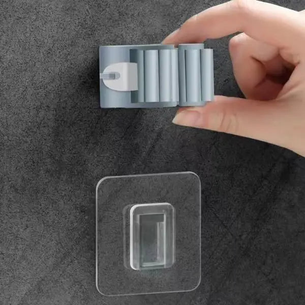 Household Bathroom Hole-free Mop Rack Broom Holder Holder Broom Storage Rack Seamless Transparent Mop Hanger