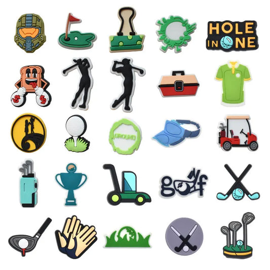 Shoe Charms for Crocs 1pcs PVC Golf Badge Women Sandals Buckle Kids Pins Men Decoration Jeans Shoes Accessories party