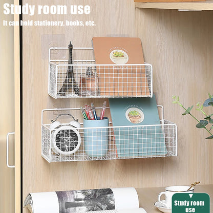 Living Room Bedroom Kitchen Storage Rack Bathroom Wall-Mounted Storage Rack (No Drilling Required)