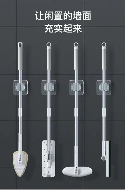 Household Bathroom Hole-free Mop Rack Broom Holder Holder Broom Storage Rack Seamless Transparent Mop Hanger