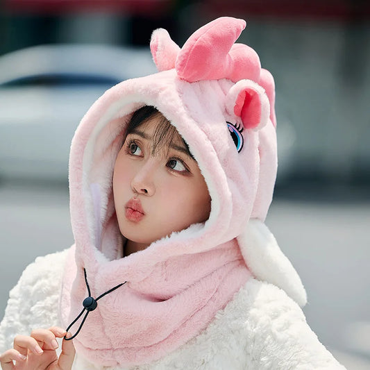 Cute Beautiful Cartoon Ski Helmet Cover Comfortable Soft Cycling Skiing Helmet Hat Lovely Winter Warm Plush Cap for Girl Women