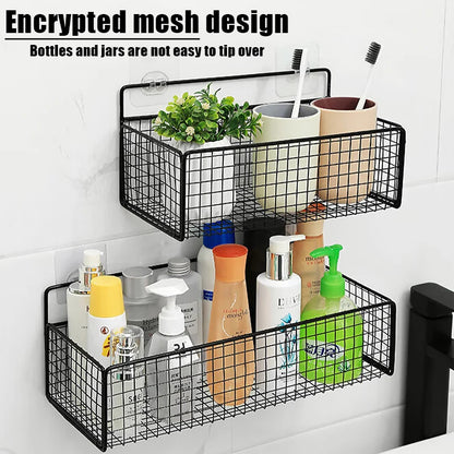 Living Room Bedroom Kitchen Storage Rack Bathroom Wall-Mounted Storage Rack (No Drilling Required)