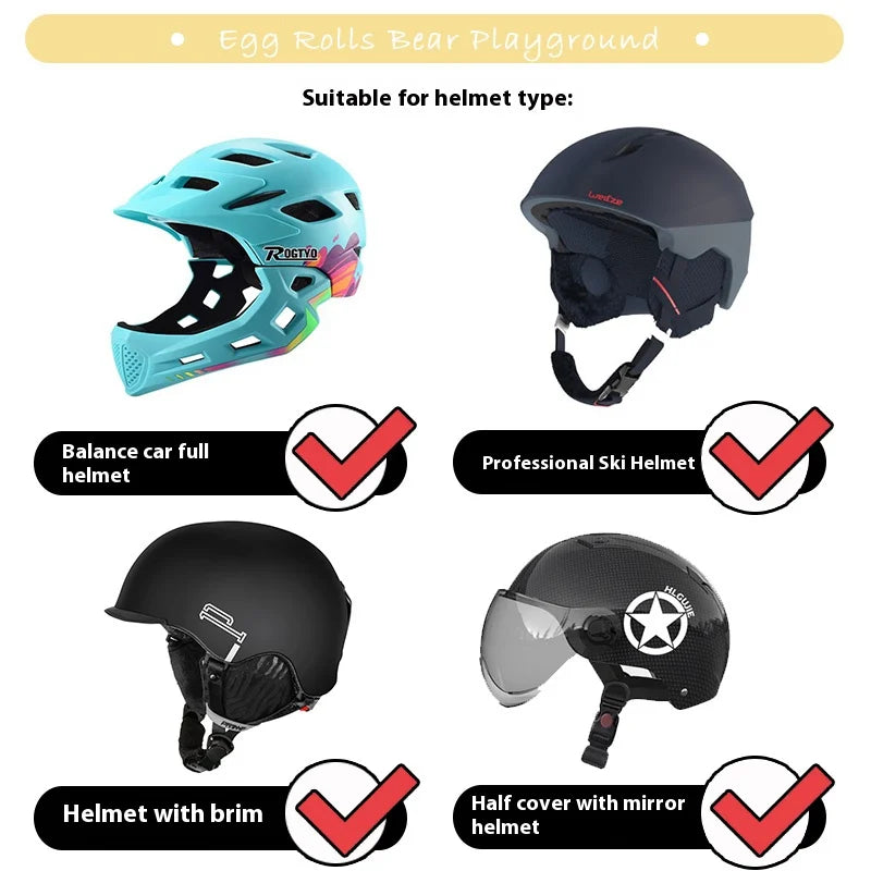 Ski Helmet Cover Decoration, Cute Cartoon Half Helmet Cover for Kids, Suitable for Electric Scooters Adult Helmet Decoration Hat