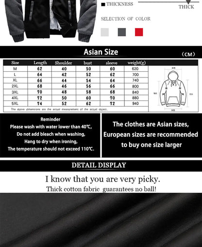 First Of All I Love Peanut Butter Men's Hoodies Thickened Zipper Fashion fur-liner Warm M-XXXXXL Hoody Winter Quality Clothes