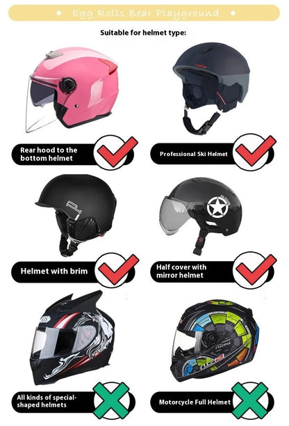 Ski Helmet Cover, Comfortable Soft Skiing Head Warmer, Cartoon Cute Decorative Helmet Cover Hat, Fleece Material for Warmth,