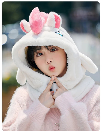 Cute Beautiful Cartoon Ski Helmet Cover Comfortable Soft Cycling Skiing Helmet Hat Lovely Winter Warm Plush Cap for Girl Women