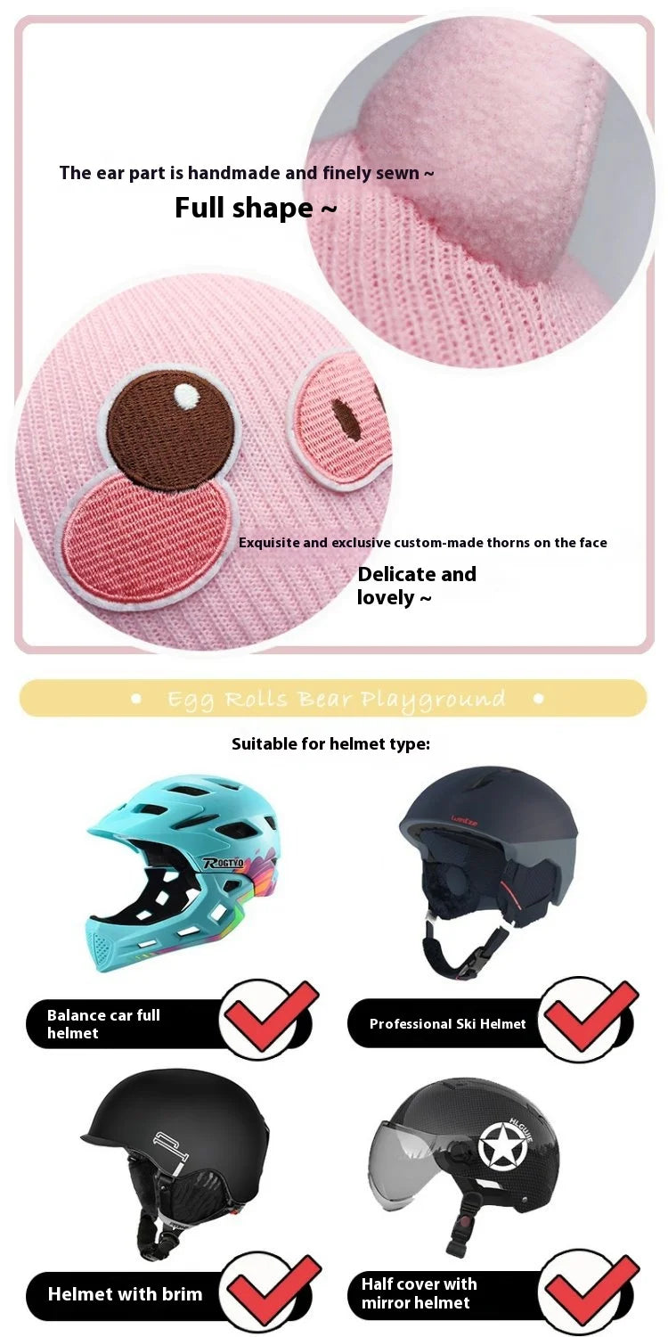 Ski Helmet Cover Decoration, Cute Cartoon Half Helmet Cover for Kids, Suitable for Electric Scooters Adult Helmet Decoration Hat