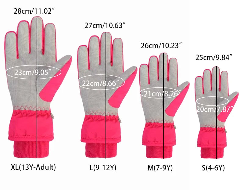 High Quality Kids Ski Gloves Winter Snowboard Snow Children Glove for Boys Girl Waterproof Thicken Mittens Keep Finger Warm 2023