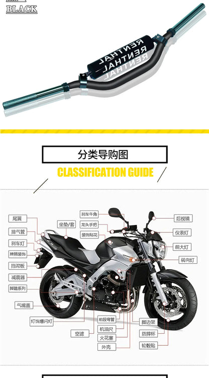 Motorcycle Surron Elfbar Handlebar CNC for RANTHAL Pitbike Grіpsi Most Bikes Classic Handle Bar Accessories