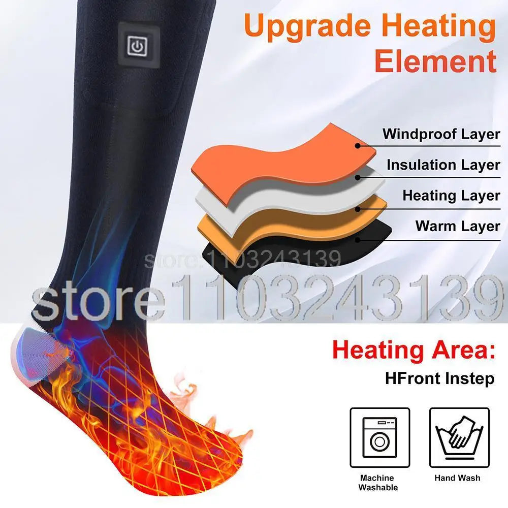 Winter Heated Socks Rechargeable Heating Socks With Battery Case Heated Socks Warmth Outdoor Heated Boots Snowmobile Winter Ski