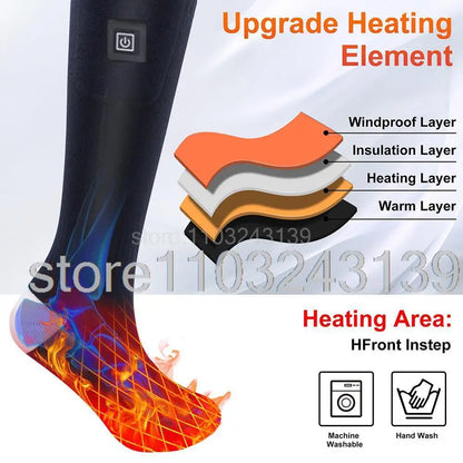 Winter Heated Socks Rechargeable Heating Socks With Battery Case Heated Socks Warmth Outdoor Heated Boots Snowmobile Winter Ski