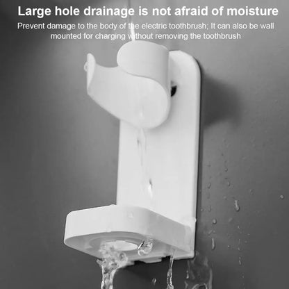 Wall-Mounted Electric Toothbrush Holder Plastic Tooth Hook Razor Rack Storage Space Shelf Bathroom Home Accessories Saving V9P0