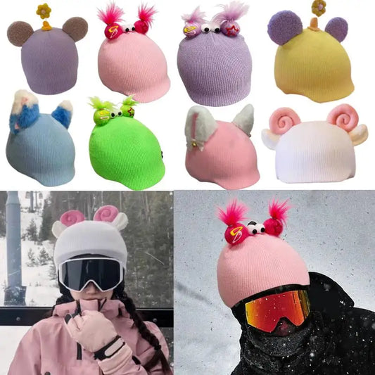 Ski Helmet Cover Birthday Comfortable Portable Cartoon Winter Warm Outdoor Cute Ski Helmet Helmet Decoration