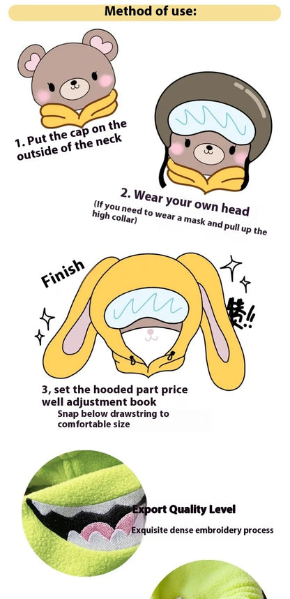 Ski Helmet Cover, Comfortable Soft Skiing Head Warmer, Cartoon Cute Decorative Helmet Cover Hat, Fleece Material for Warmth,