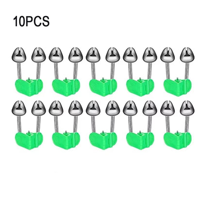 5/10pcs Fishing Bite Alarms Fishing Rod Bells Tip Clip Bells Ring Green ABS Fishing Accessory Outdoor Pole Fish Bites Indicators