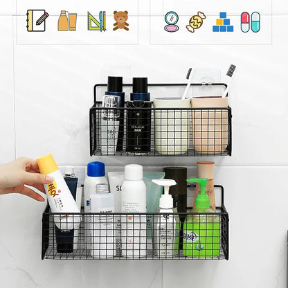 Living Room Bedroom Kitchen Storage Rack Bathroom Wall-Mounted Storage Rack (No Drilling Required)