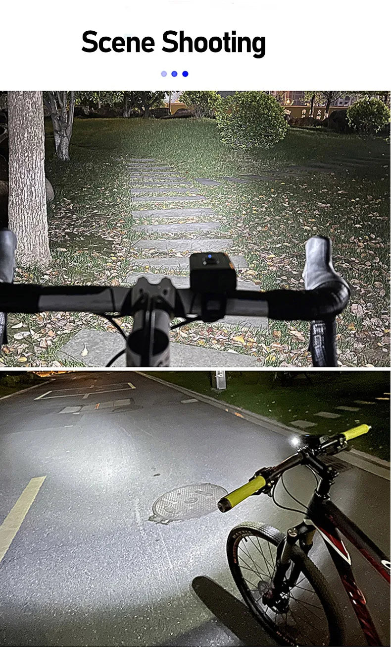 Bike Light T6 LED Bicycle Front Lamp Type-C Rechargeable MTB Headlight Flashlight Waterproof Outdoors Night Cycling Accessories