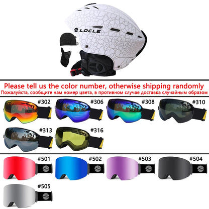 LOCLE Professional Skiing Helmet Men Women Children Ski Helmet Snow Skating Snowboard Snowmobile Skateboard Helmet Size 52-61cm