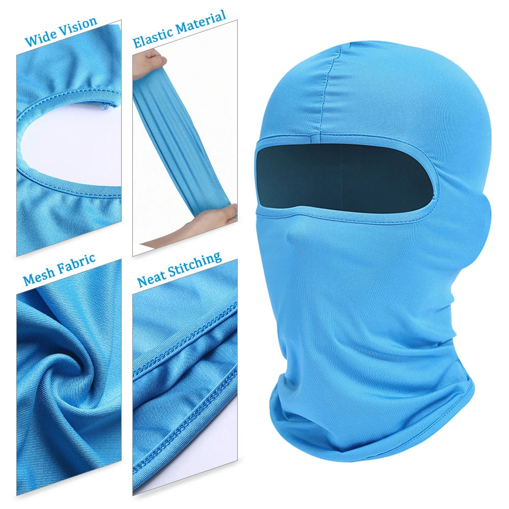 Breathable Balaclava Motorcycle Face Mask Moto Helmet Bandana Hood Windproof Dustproof Face Shield Men's MTB Bike Full Face Mask